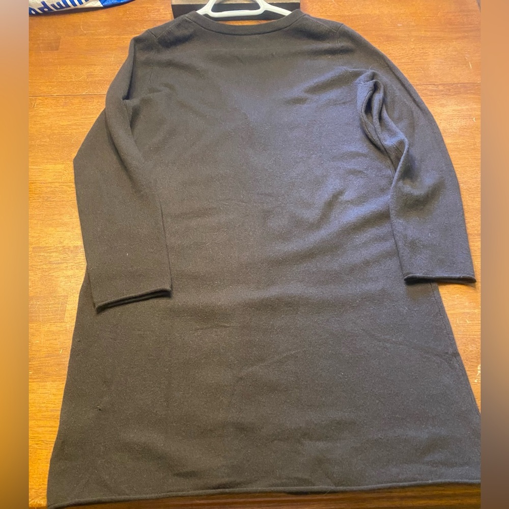 Garnet Hill Chocolate Brown Cashmere Longline Cardigan - Picture 4 of 9